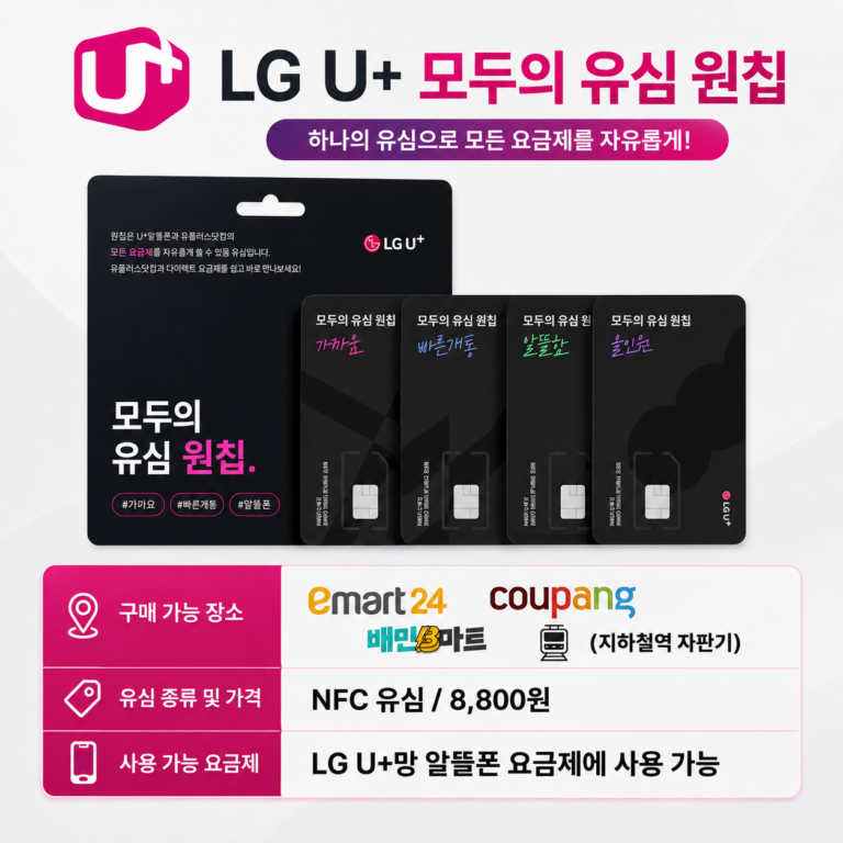LG U+ 모두의 유심 원칩 실물 — NFC 유심 8,800원, 이마트24·쿠팡·배민B마트에서 구입